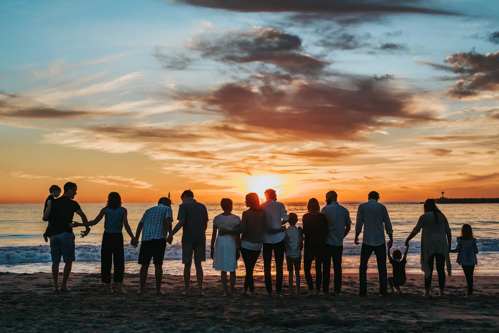 A family together outside their home